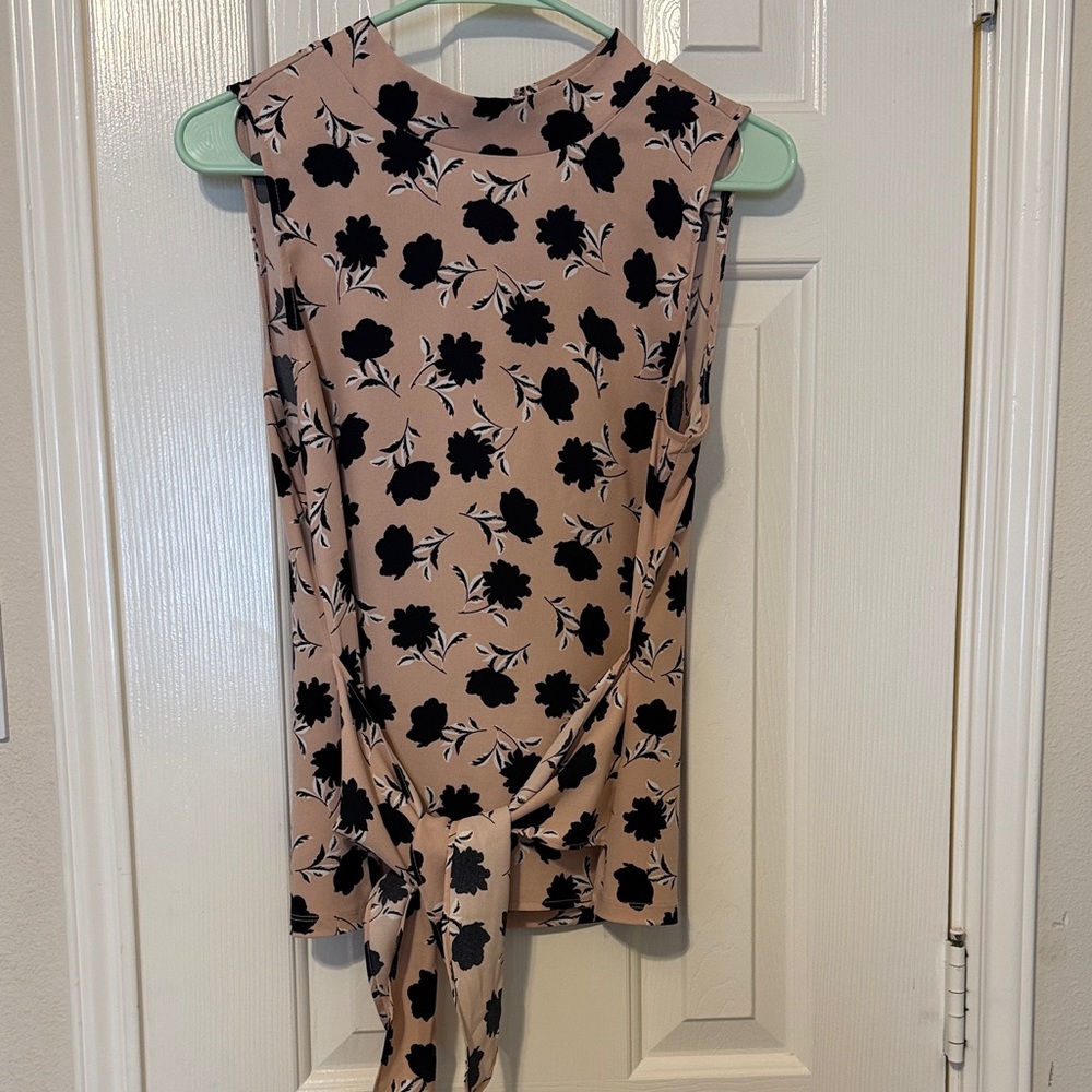 Ann Taylor Light Pink Floral Blouse
